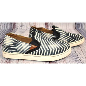 Olukai Pehuea Pa’i Slip On Shoes Lava Rock / Off White Women’s Size 5